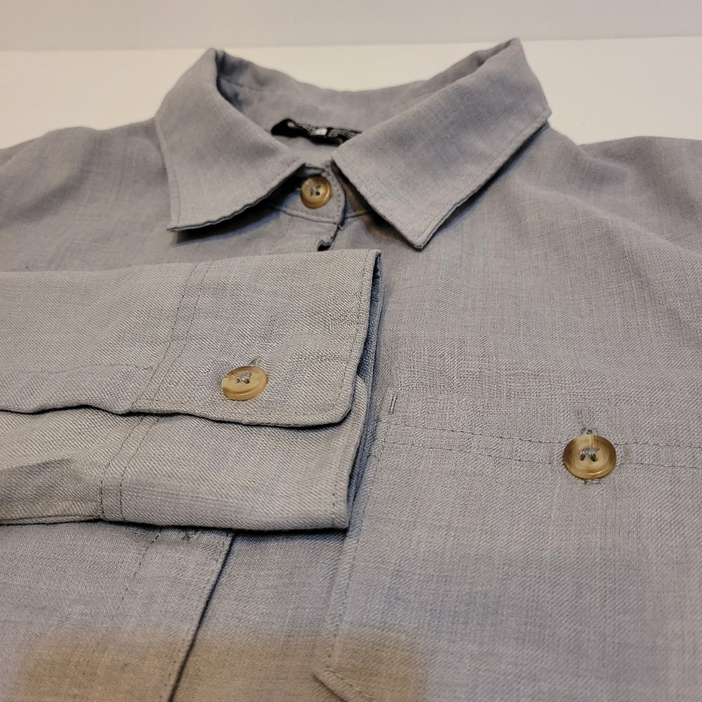 The North Face Button Down Shirt Womens Small Gray Excellnt NF0A37NY Long Sleeve